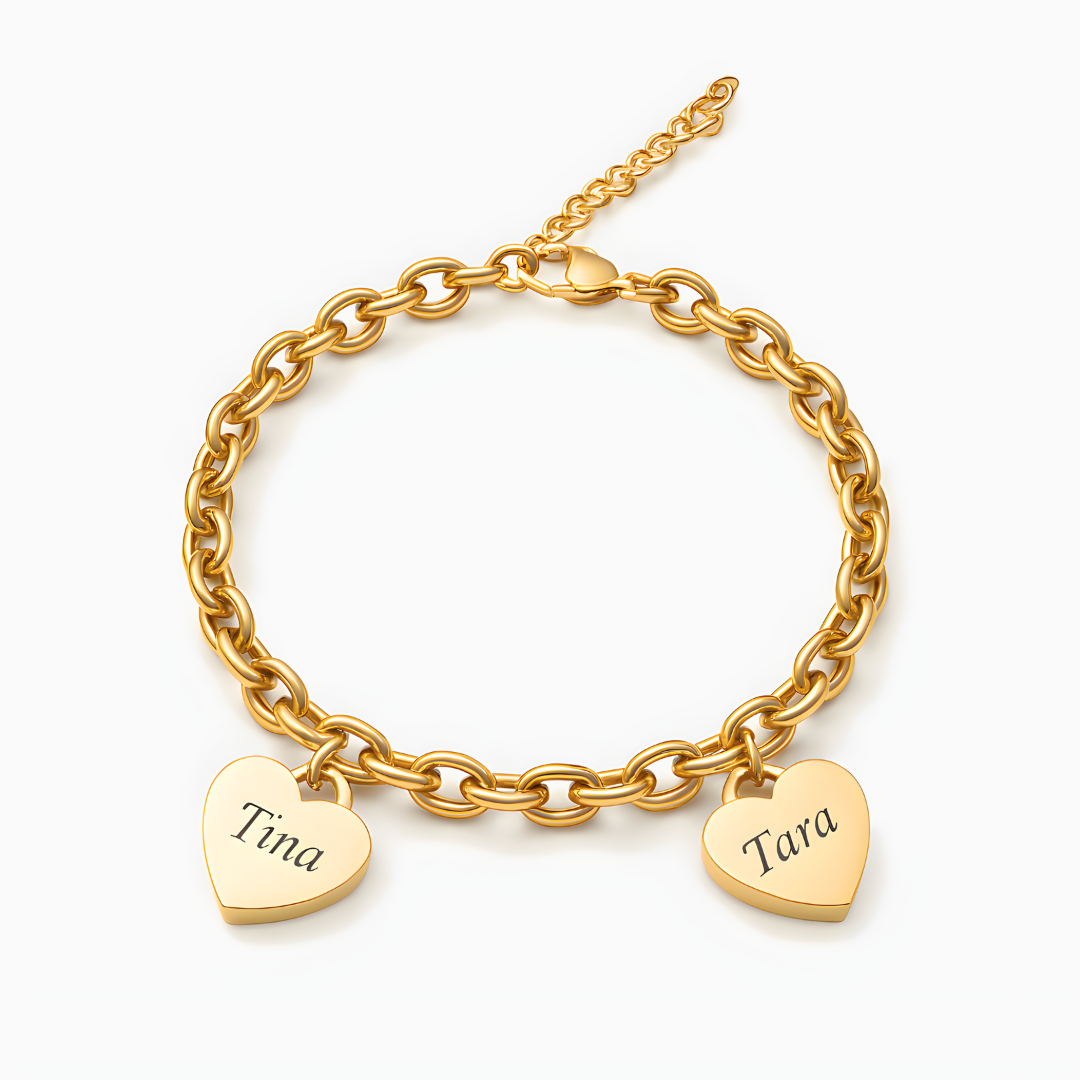 Hearts bracelet - Customizable with up to 6 Hearts