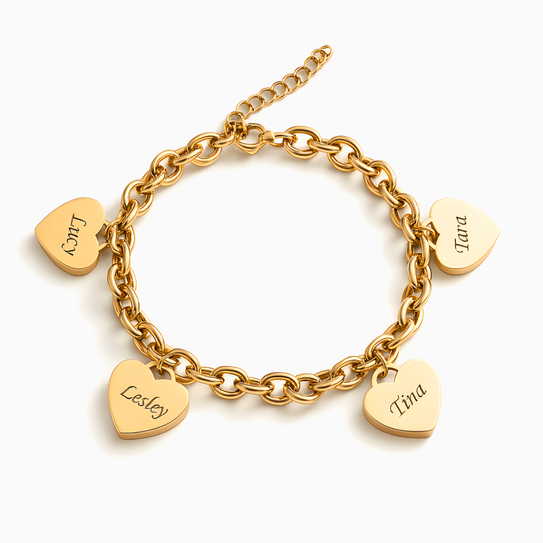 Hearts bracelet - Customizable with up to 6 Hearts