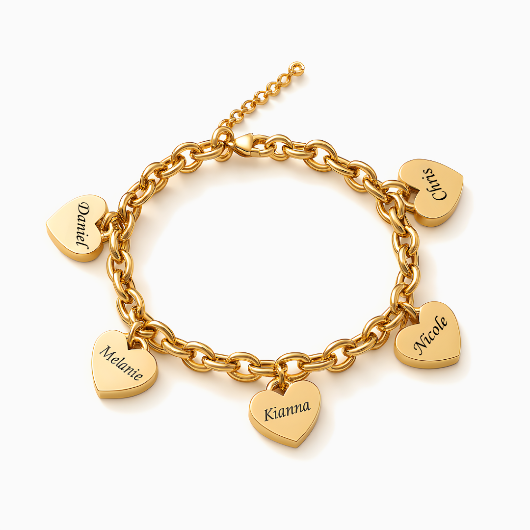 Hearts bracelet - Customizable with up to 6 Hearts
