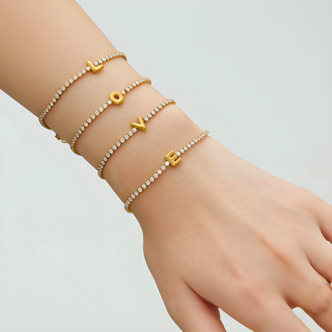 Initial Tennis Bracelet