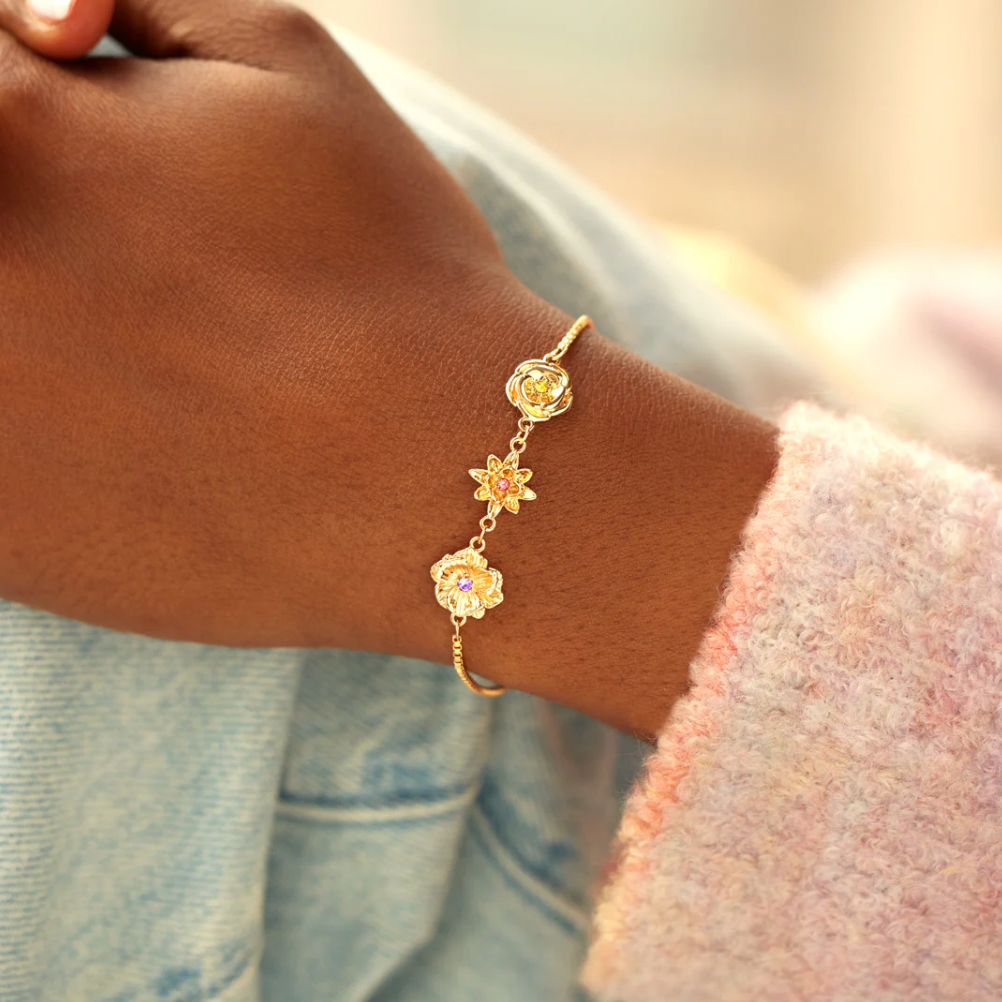 Birth flower bracelet