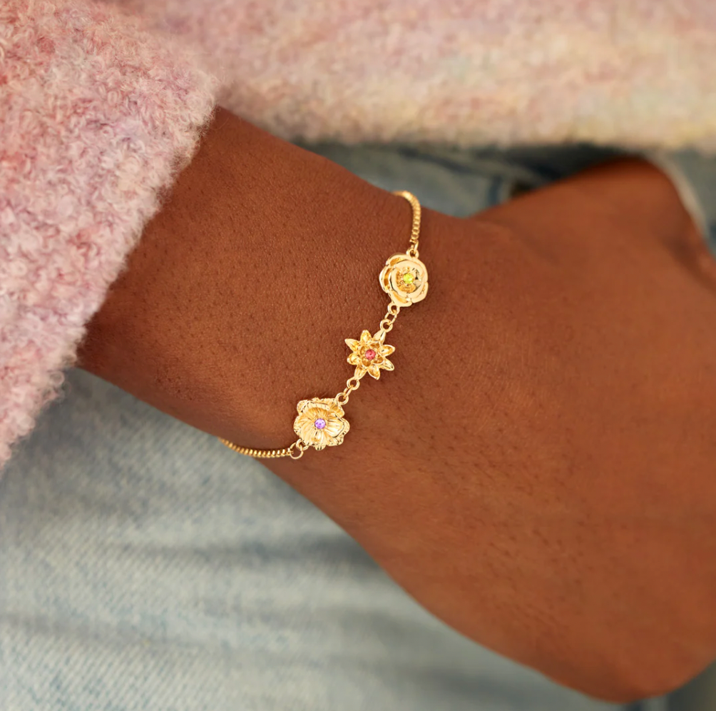 Birth flower bracelet