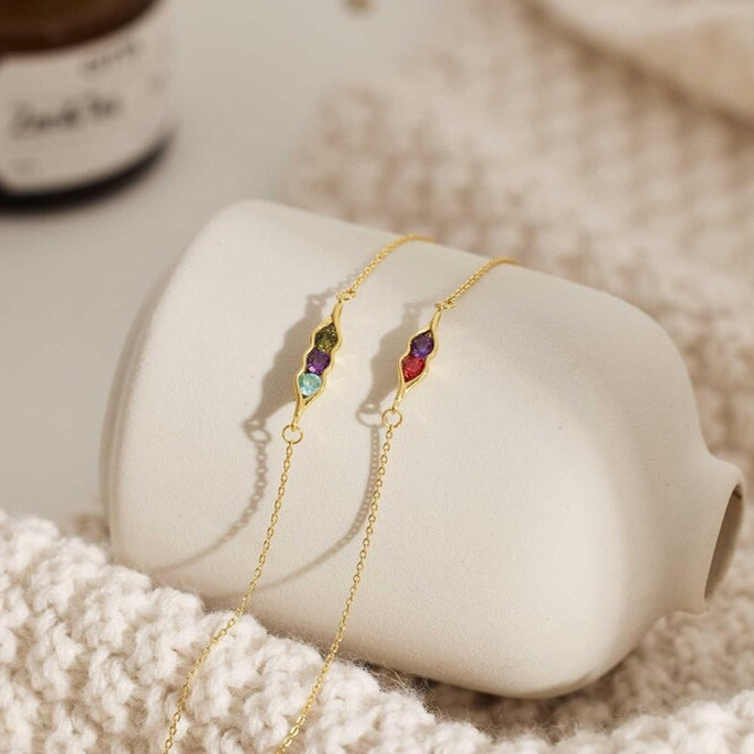Pulsera Uña y Carne con Piedras de Nacimiento - Valentina Jewels - Oro rosa