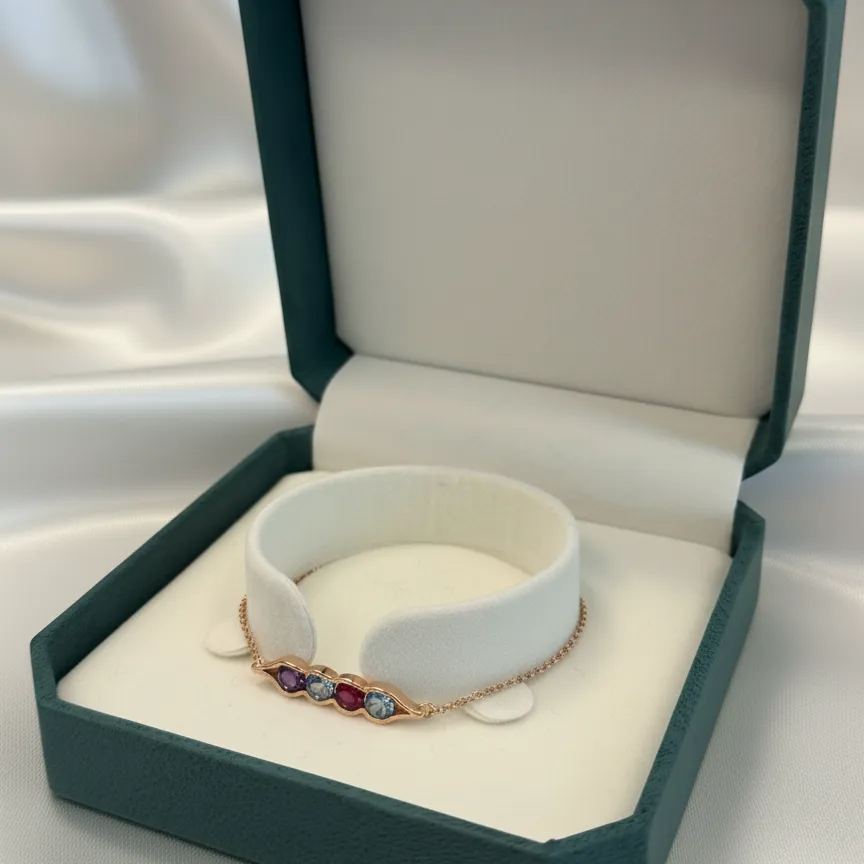 Pulsera Uña y Carne con Piedras de Nacimiento - Valentina Jewels - vista adicional 6