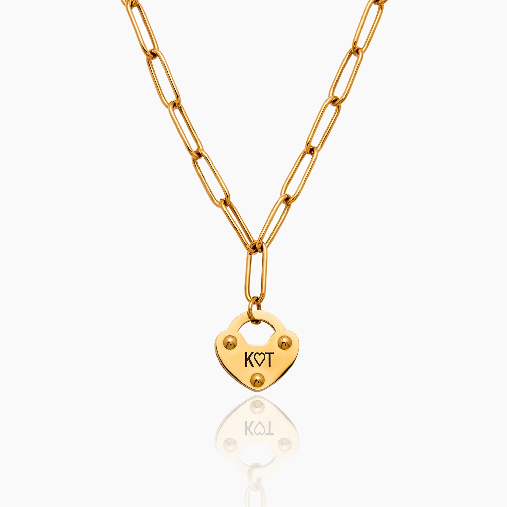 Heart Lock Initial Necklace