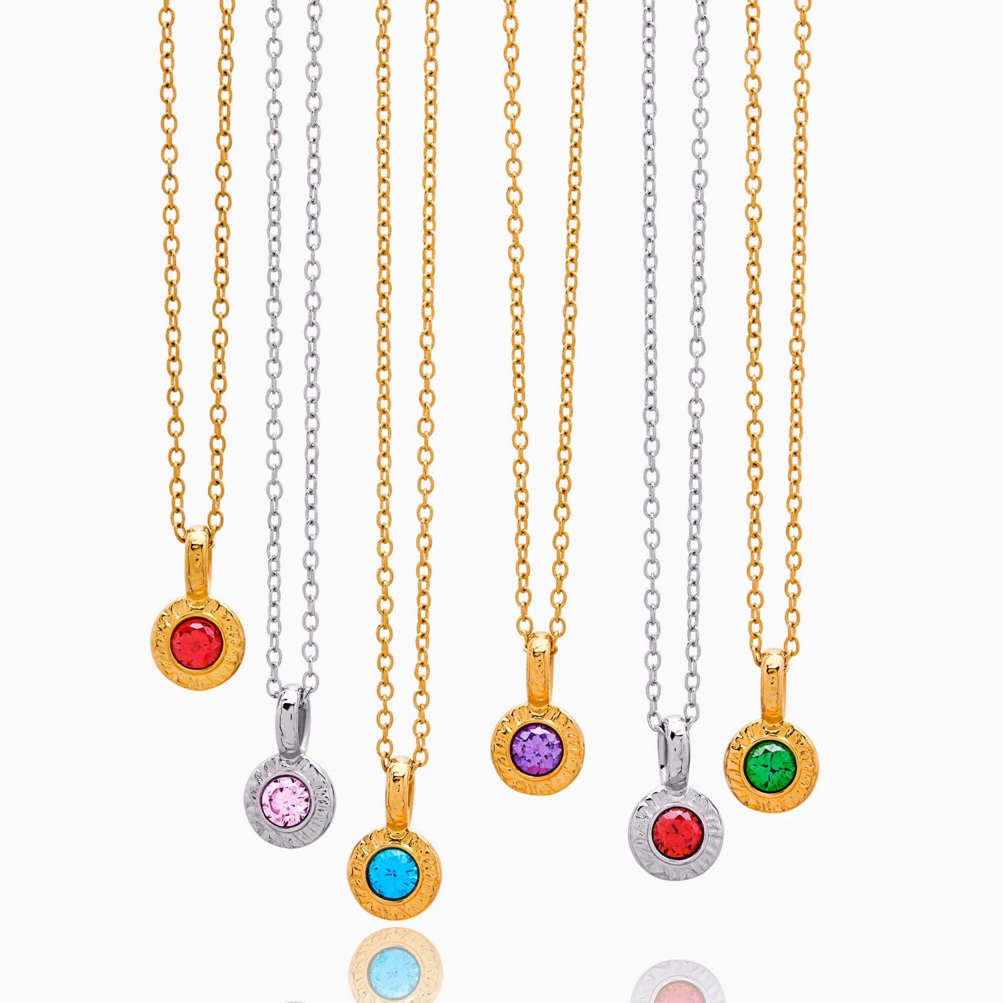 Crushed Birthstone Pendant Necklace