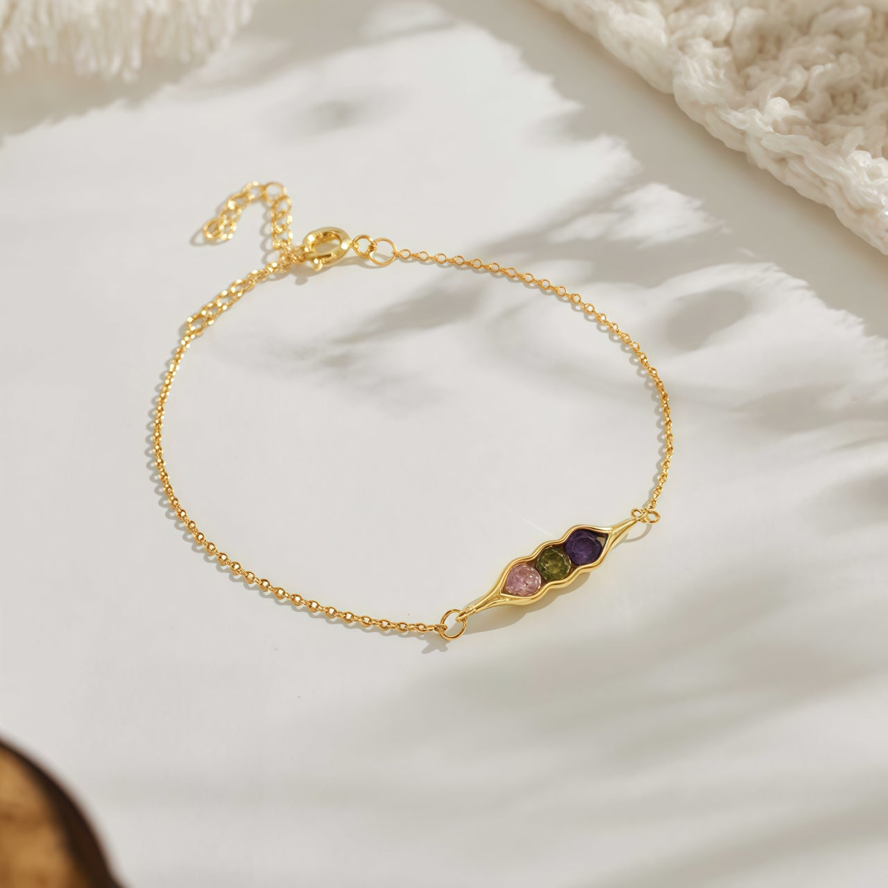 Pulsera Uña y Carne con Piedras de Nacimiento - Valentina Jewels - Oro rosa - vista adicional