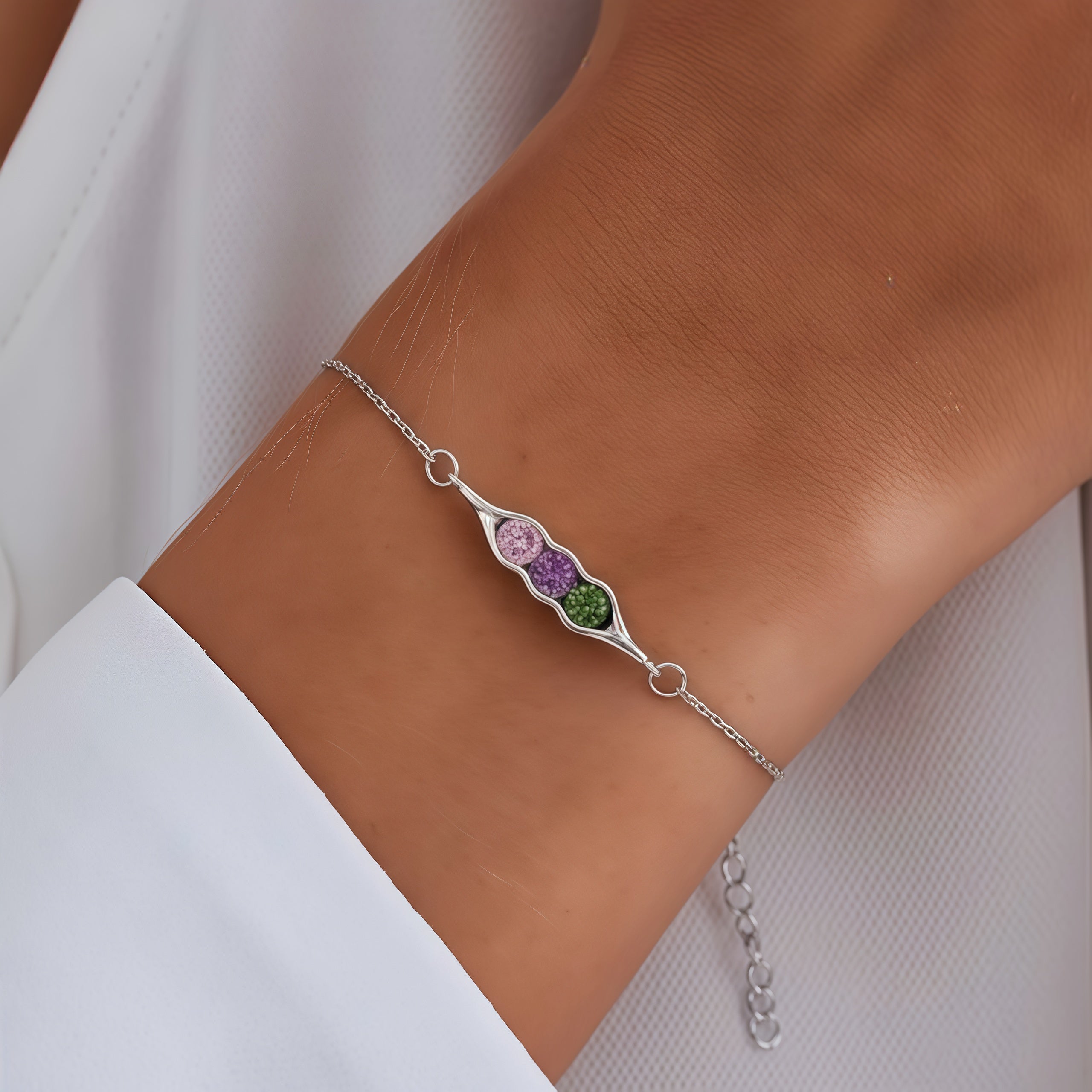 Pulsera Uña y Carne con Piedras de Nacimiento - Valentina Jewels - Oro - vista adicional
